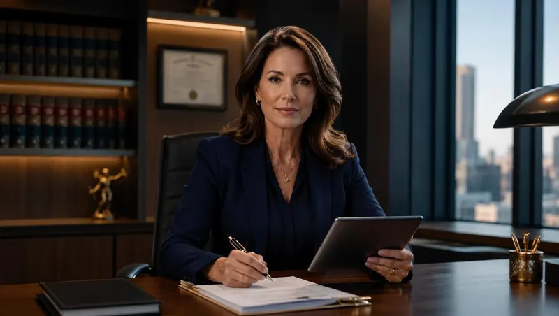 Attorney at a desk in a modern law office