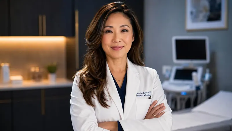 Medical practice physician in a modern clinical setting